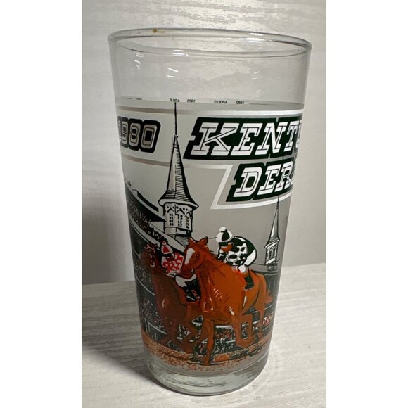1980 Kentucky Derby Official Glass Churchill Downs Horse Racing Memorabilia - Picture 2 of 11